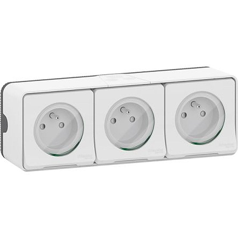 Schneider Electric Mureva Styl Black, White Plug Socket, 16A Indoor & Outdoor