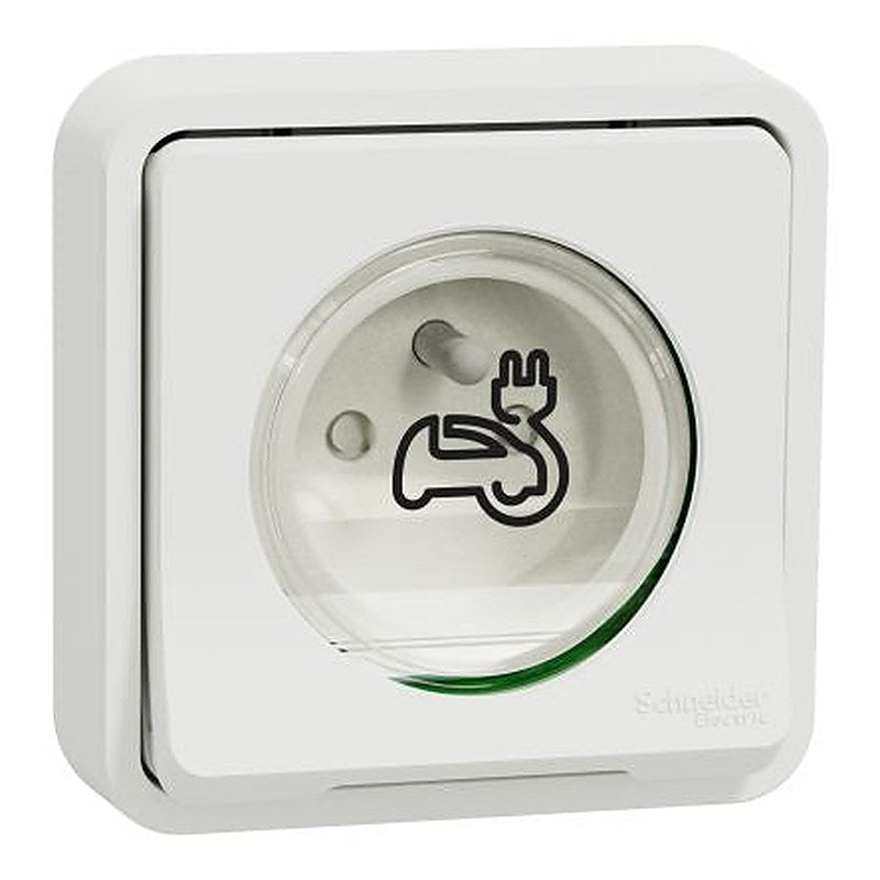 Schneider Electric Mureva Styl Grey, White 1 Gang EV Charging Socket, 16A Indoor & Outdoor, French 2P