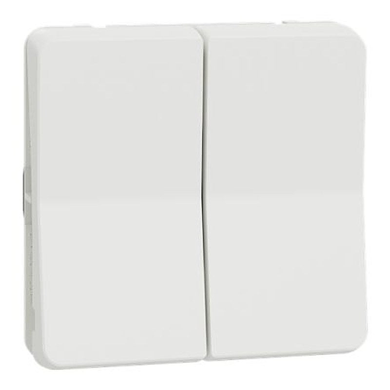 Schneider Electric White, 2 Way Rocker Light Switch, 2 Gang, Mureva Styl