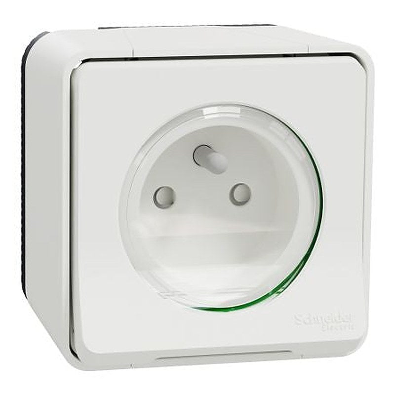 Schneider Electric Mureva Styl White 1 Gang Plug Socket, 16A Indoor & Outdoor, French 2P