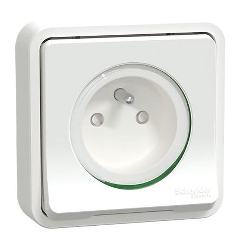 Schneider Electric Mureva Styl White Plug Socket, 16A Indoor & Outdoor