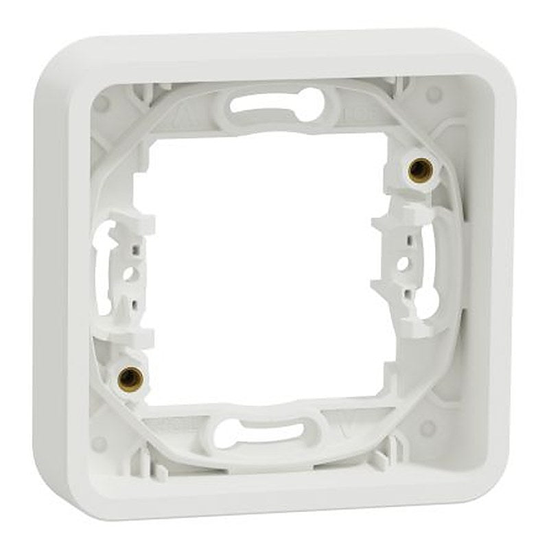 Schneider Electric Mureva Styl White Polycarbonate Back Box Mounting Frame, NF, IP55, Flush Mount, 1 Gangs 28 mm 84mm 28