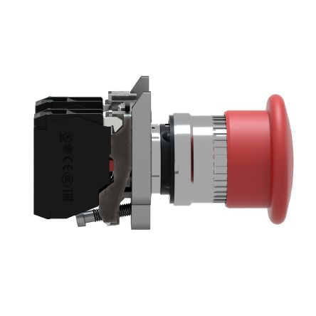 Schneider Electric Harmony Series Pull Release Emergency Stop Push Button, Panel Mount, 22 mm Cutout, 1 NO/1 NC, IP65