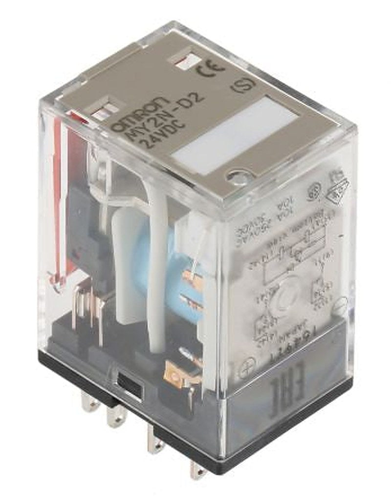 Omron DIN Rail Power Relay, 24V dc Coil, 5A Switching Current, DPDT
