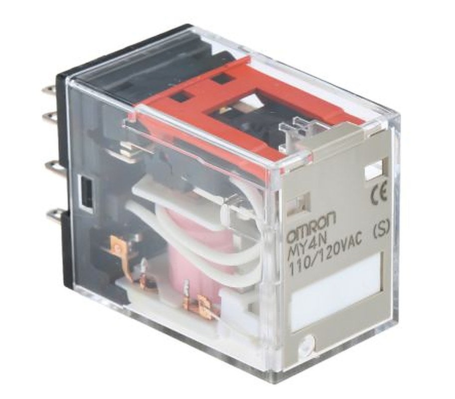 Omron Surface Power Relay, 110V ac, 120 V ac Coil, 5A Switching Current, 4PDT