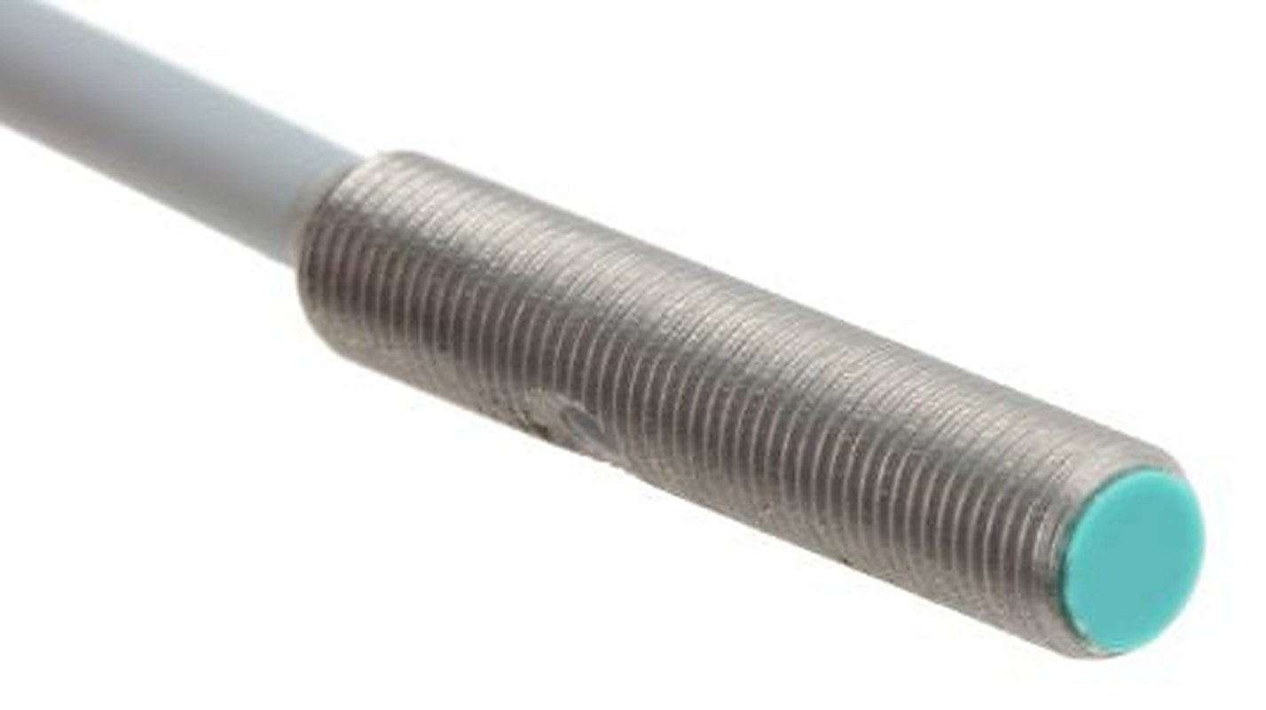 Pepperl + Fuchs NBB0,8-5GM25-E0 Threaded Barrel Inductive Proximity Sensor, M5 x 0.5 NPN 3V 0.8 mm 30 V dc 100mA