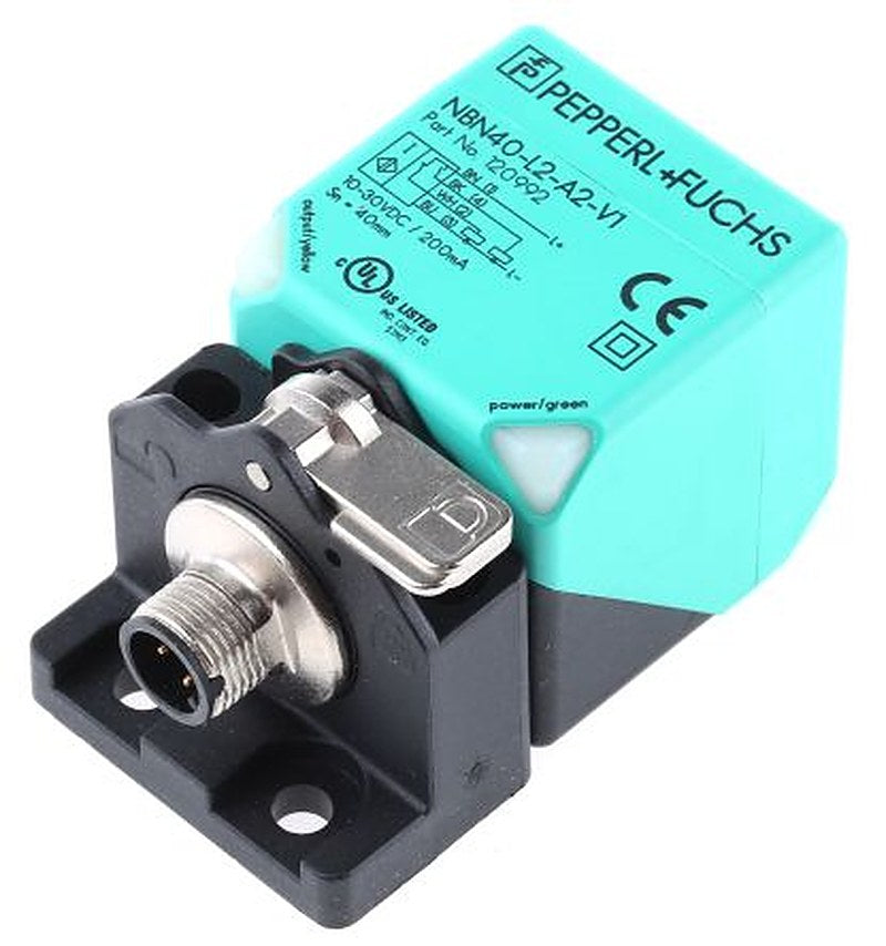 Pepperl + Fuchs NBN40-L2-A2-V1 Block Inductive Proximity Sensor, M12 PNP 30V 40 mm 30 V dc 200mA