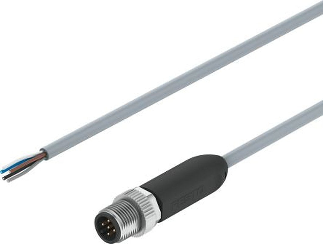 Festo 5 way Unterminated to Male 5 way M12, Straight Actuator/Sensor Cable, 5 m