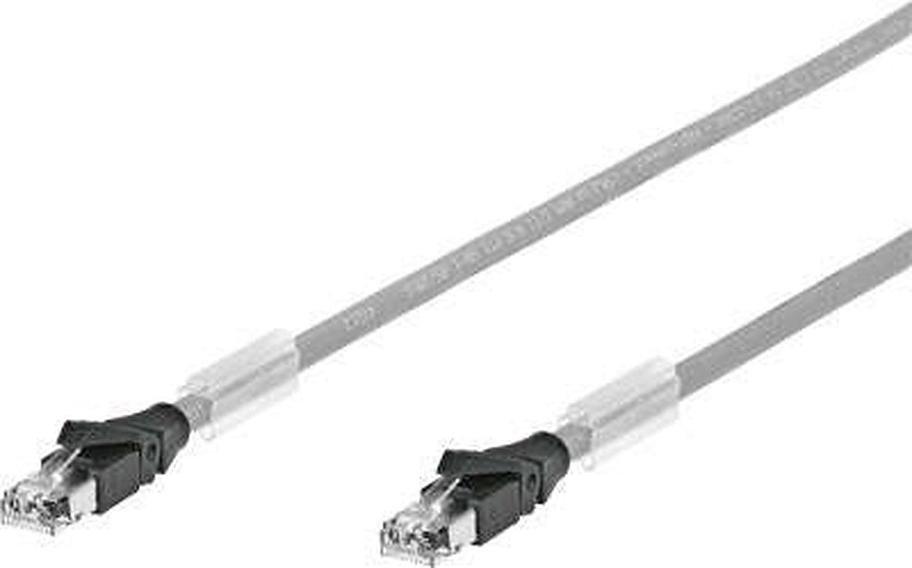 Festo, 1 m Cat5 Ethernet Cable, Green RJ45 to Male RJ45 Male Polyurethane Sheath, S/FTP
