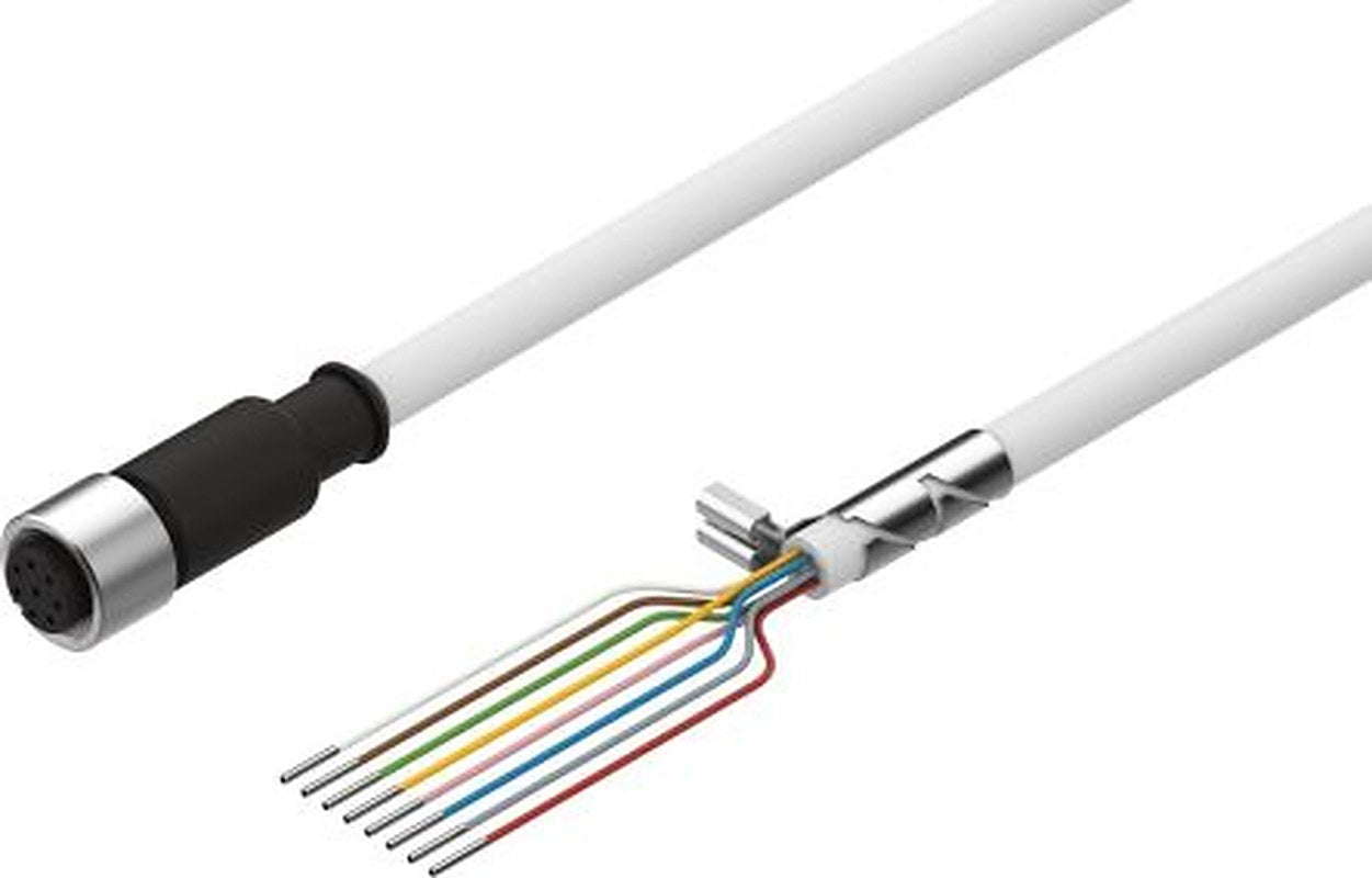 Festo Female 8 way M12, Straight to 8 way Straight, Unterminated Cable, 1.5 m