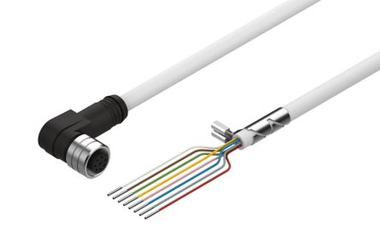 Festo Female 5 way M12, Straight to 8 way Open Cable End Actuator/Sensor Cable, 7 m