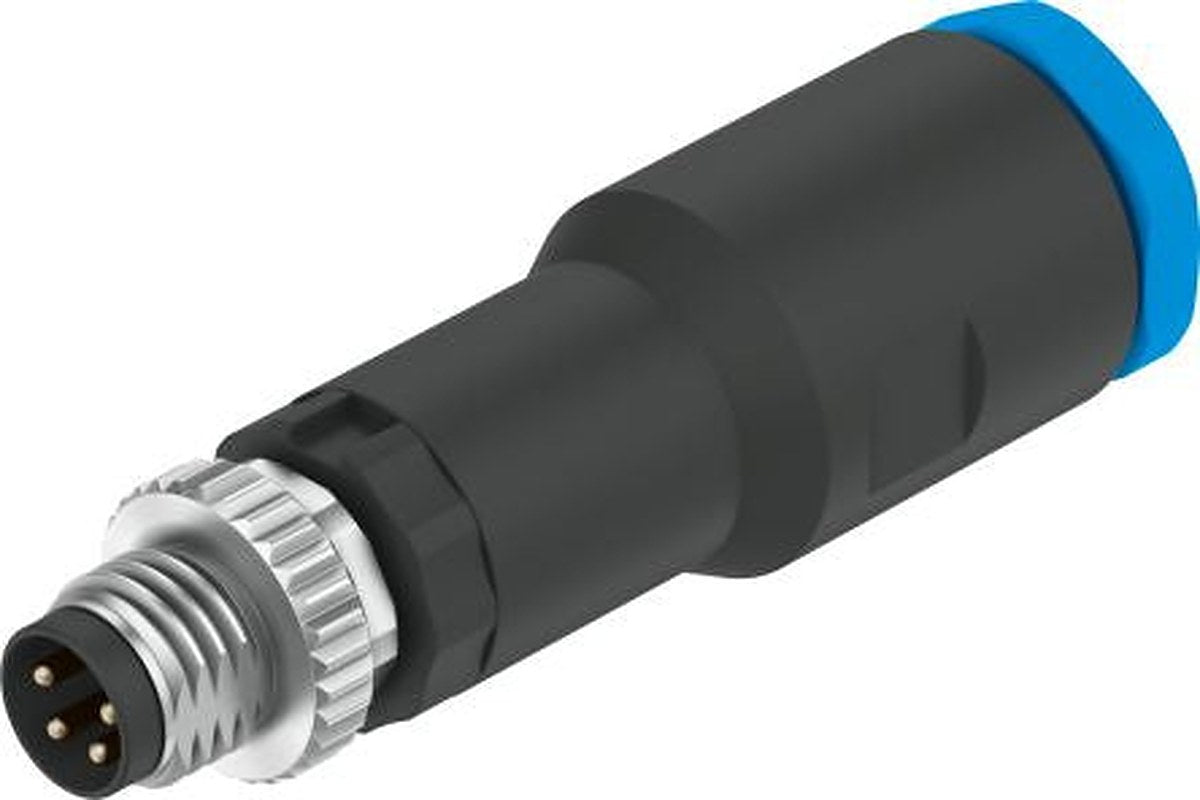 Festo Circular Connector, 4 Contacts, Screw, M8 Connector, Plug, Male, IP65, IP67, NECB Series