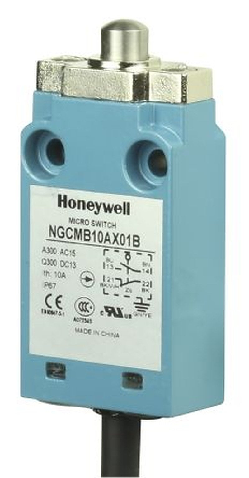Honeywell NGC Series Plunger Limit Switch, 1 NC/1 NO, IP67, Metal Housing, 400V ac, 10A