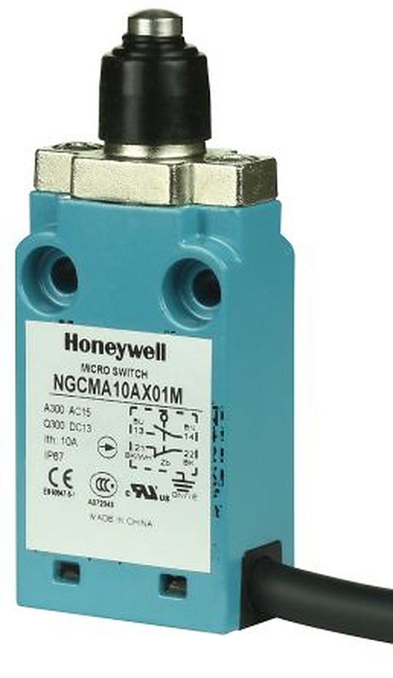 Honeywell NGC Series Plunger Limit Switch, SPDT, IP67, Metal Housing, 240V ac, 6A