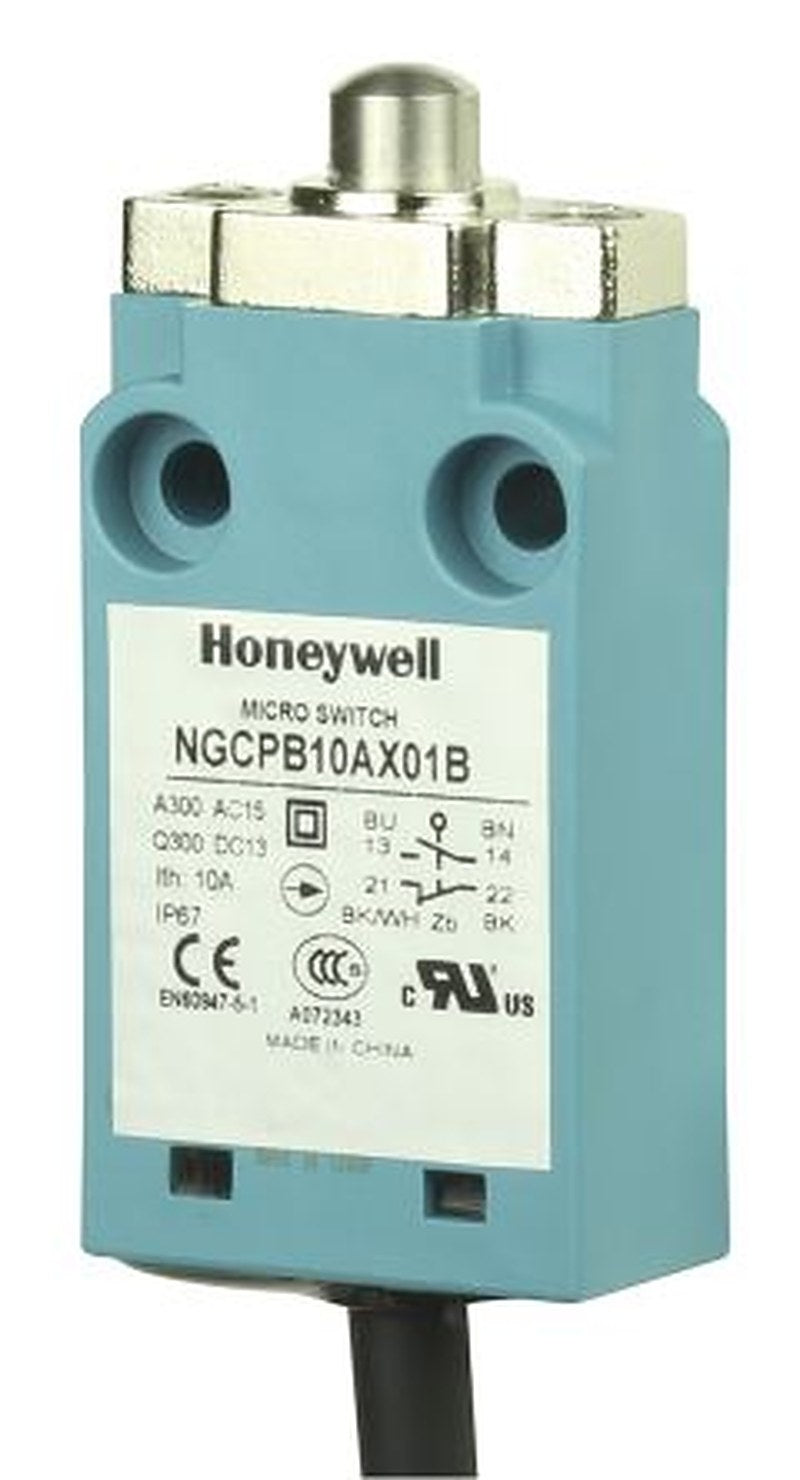 Honeywell NGC Series Plunger Limit Switch, 2 NC/2 NO, IP67, Plastic Housing, 400V ac, 10A