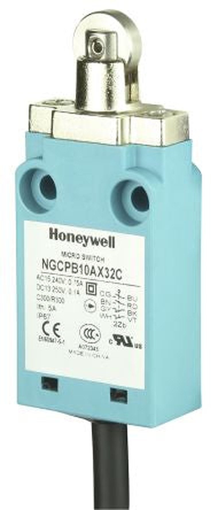 Honeywell NGC Series Roller Plunger Limit Switch, 2 NC/2 NO, IP67, Plastic Housing, 400V ac, 10A
