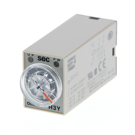 Omron New H3Y Series Surface, DIN Rail Timer Relay, 22-Contact, 100 to 120 V, 0.04 s to 3 h, 1-Function
