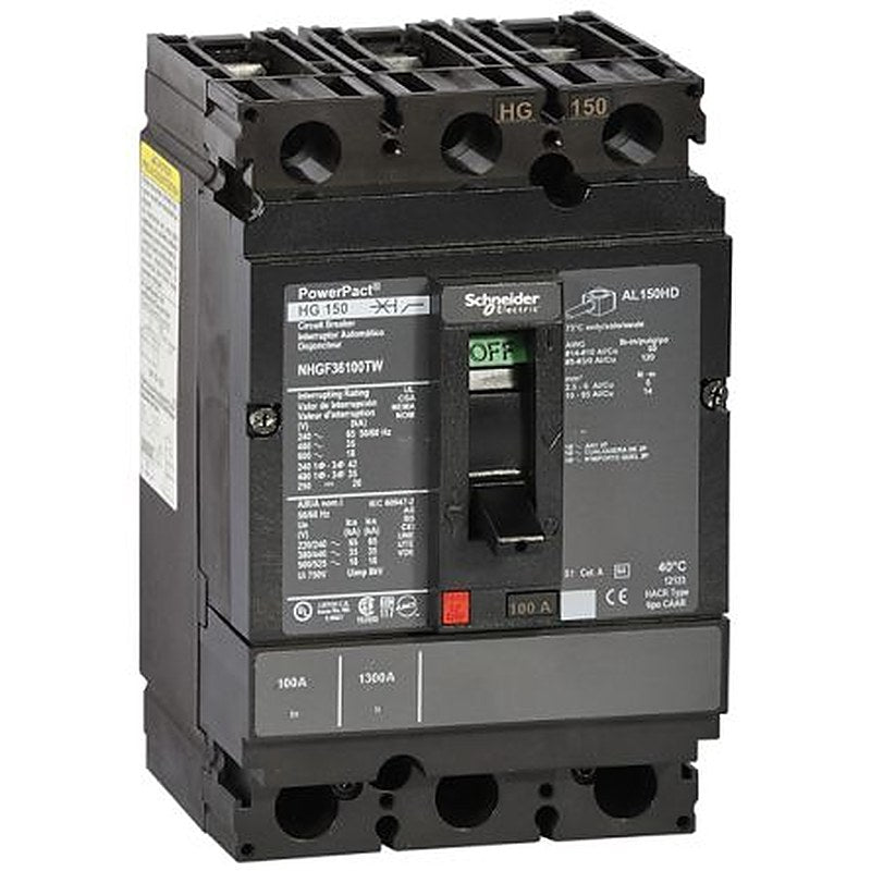 Schneider Electric, PowerPact, PowerPact Circuit Breaker 3-Pole 80A, Breaking Capacity 25 kA, DIN Rail