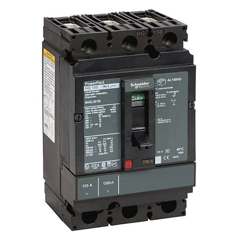 Schneider Electric, PowerPact, PowerPact Molded Case Circuit Breaker 3-Pole 150A, Breaking Capacity 18 kA, DIN Rail