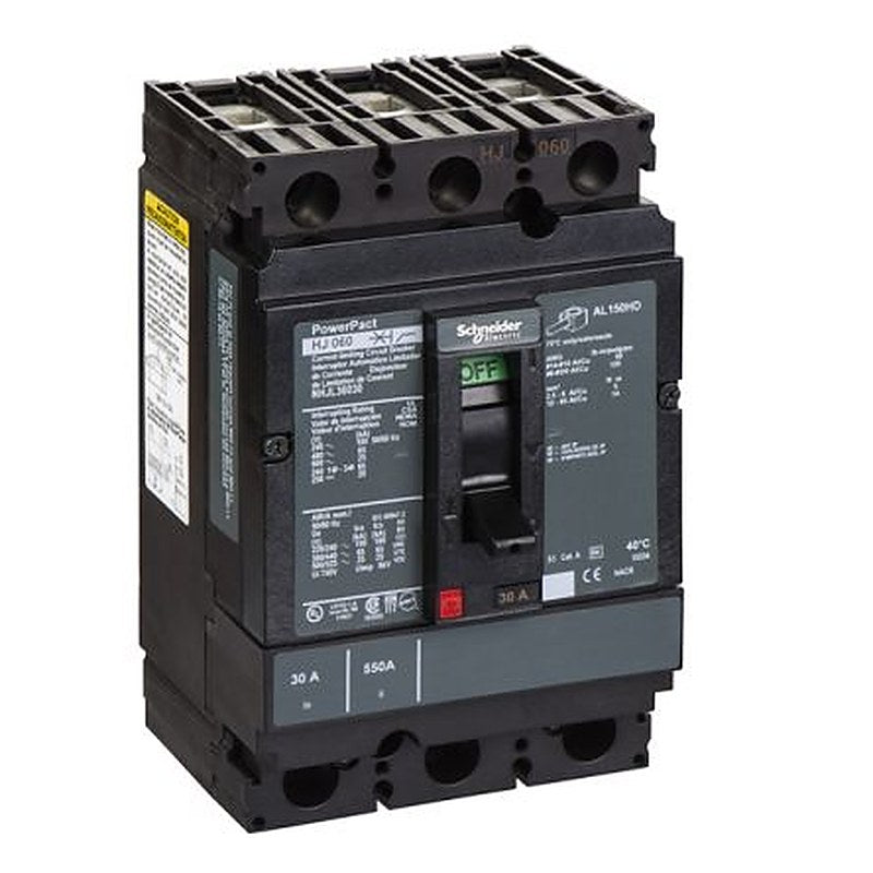 Schneider Electric, PowerPact, PowerPact Molded Case Circuit Breaker 3-Pole 30A, Breaking Capacity 18 kA, DIN Rail