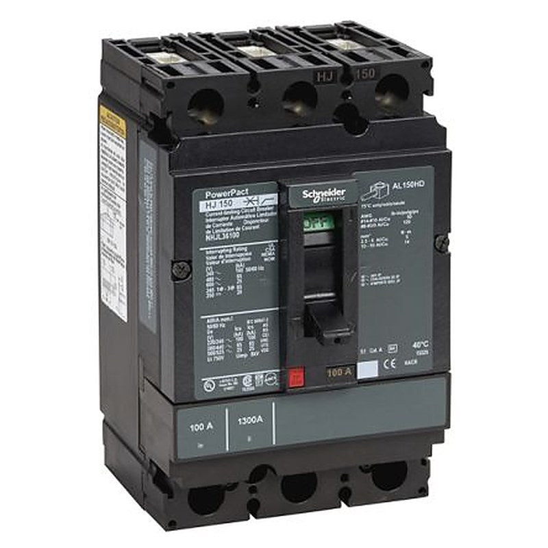 Schneider Electric, PowerPact, PowerPact Molded Case Circuit Breaker 3-Pole 100A, Breaking Capacity 18 kA, DIN Rail