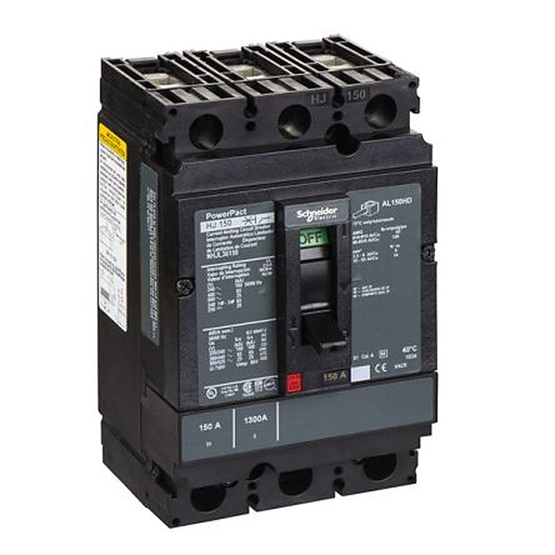 Schneider Electric, PowerPact, PowerPact Molded Case Circuit Breaker 3-Pole 150A, Breaking Capacity 18 kA, DIN Rail