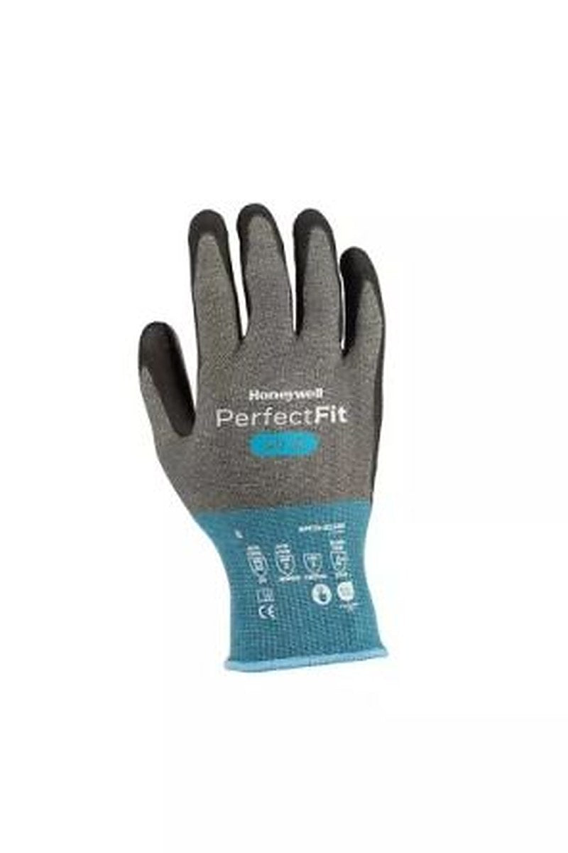 Honeywell Perfect Fit 3.0 Black, Grey Carbon, HPPE, Nylon, Polyurethane, Steel Cut Resistant Gloves, Size 6,