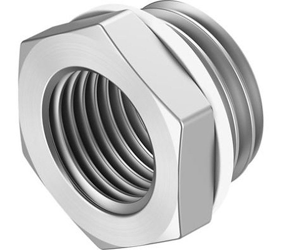 Festo NPFC Series, NPFC-RS-G12-G38-MF Pneumatic Fitting, Polyvinyl Chloride, Nickel Plated Brass Threaded BSPT