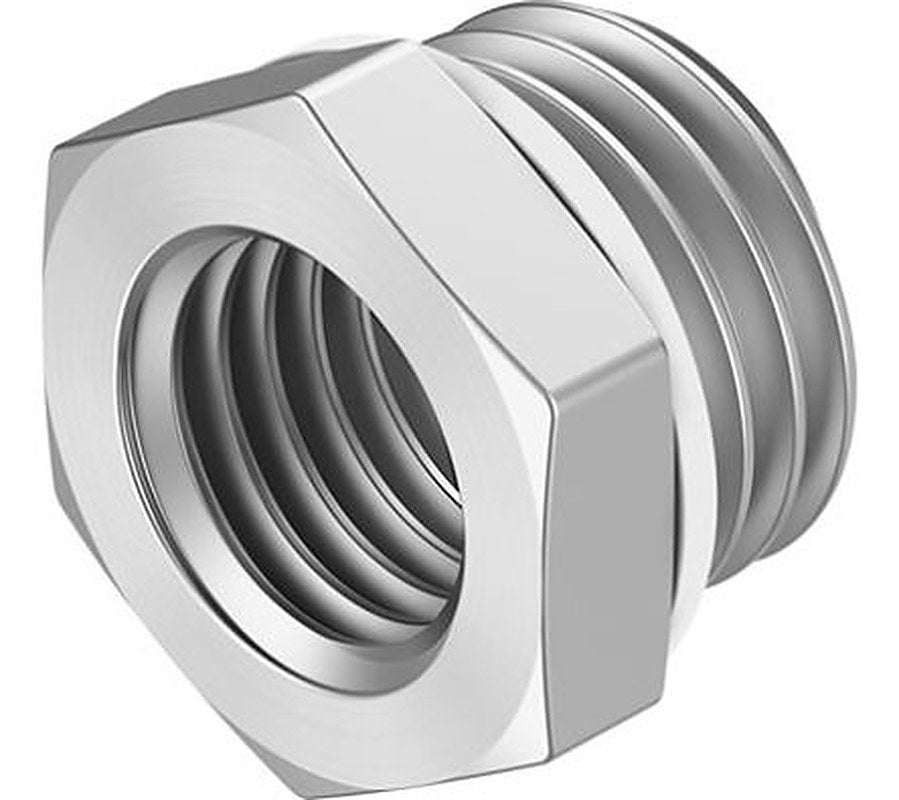 Festo NPFC Series, NPFC-RS-G38-G14-MF Pneumatic Fitting, Polyvinyl Chloride, Nickel Plated Brass Threaded BSPT