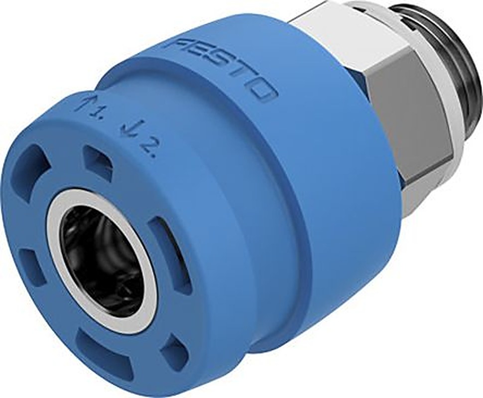 Festo Brass Pneumatic Quick Connect Coupling, 3/8 in Female G