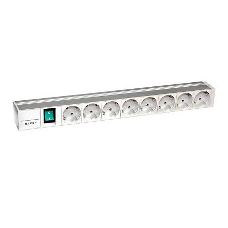 Schneider Electric 2P + E 8 Gang Socket Bar, 3m Cable, 16A, 230V