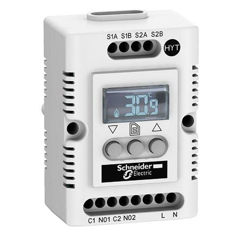 Schneider Electric Hygrostat, Adjustable, DIN Rail 140V
