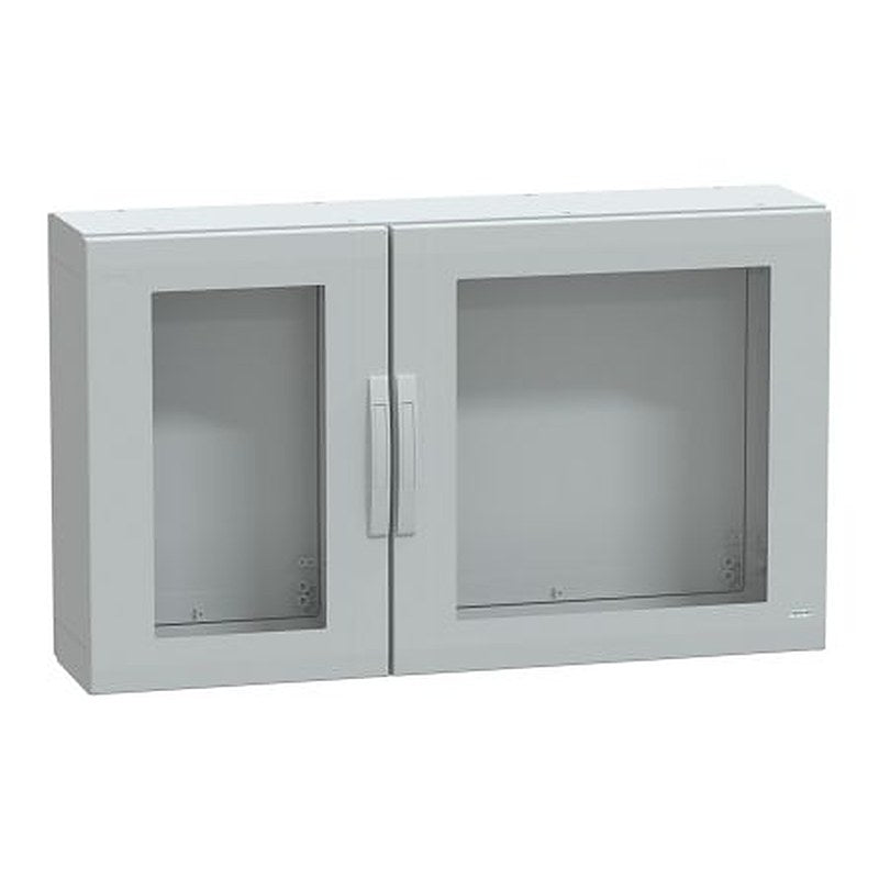 Schneider Electric NSY Series Fibreglass Reinforced Polyester 2-Door Floor Standing Enclosure, Transparent Door, IP65