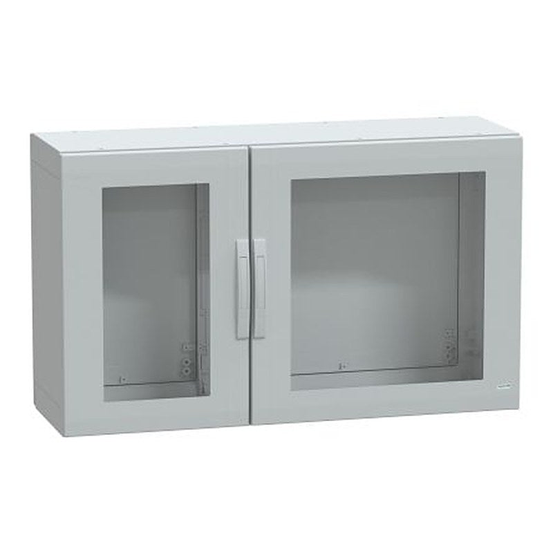 Schneider Electric PanelSeT Series Fibreglass Double Reinforced Polyester 2-Door Floor Standing Enclosure, Transparent