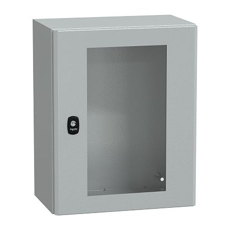 Schneider Electric PanelSeT S3D Series Steel Wall Box, IP66 Transparent Door, 500 mm x 400 mm x 250 mm