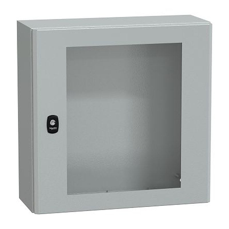 Schneider Electric PanelSeT S3D Series Steel Wall Box, IP66 Transparent Door, 500 mm x 500 mm x 200 mm