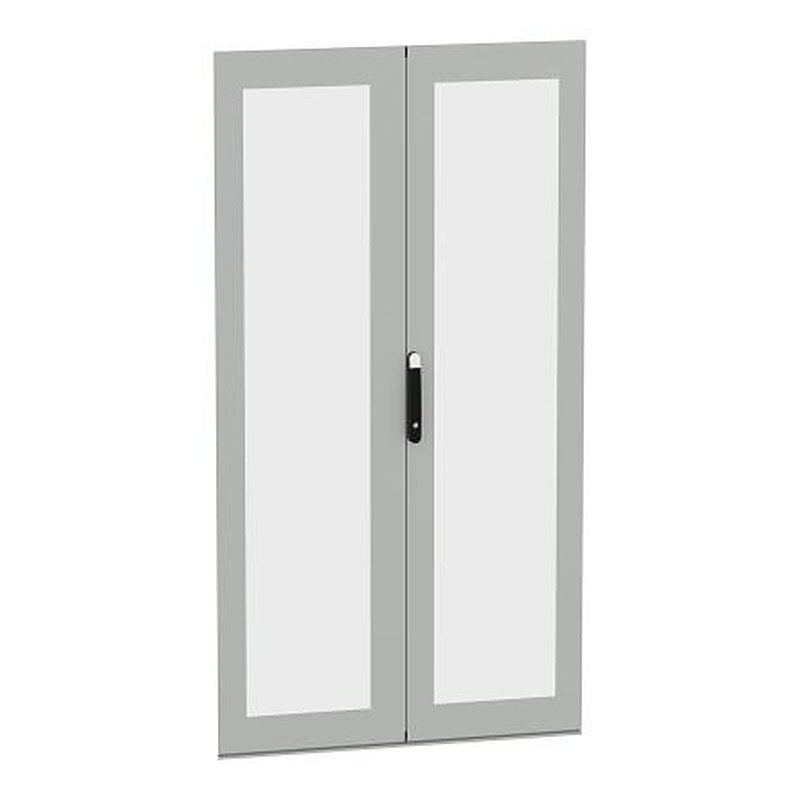 Schneider Electric PanelSeT SFN Kit Series Lockable Steel, Glass RAL 7035 Double Door, 2166 mm H, 1.169m W, 26 mm D,