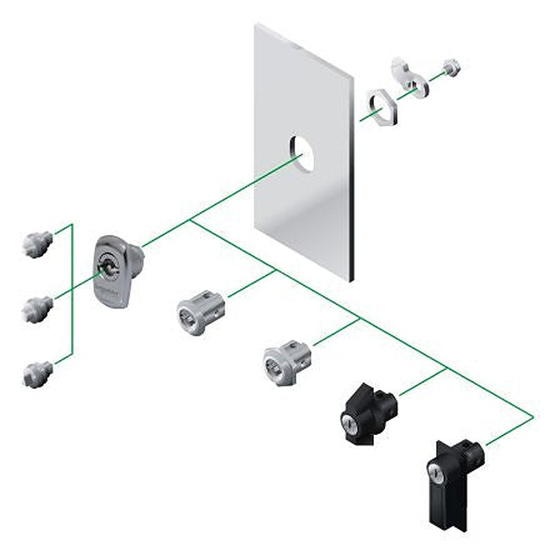 Schneider Electric Spacial S3X Series 6 mm Square Lock For Use With Enclosure Accessories