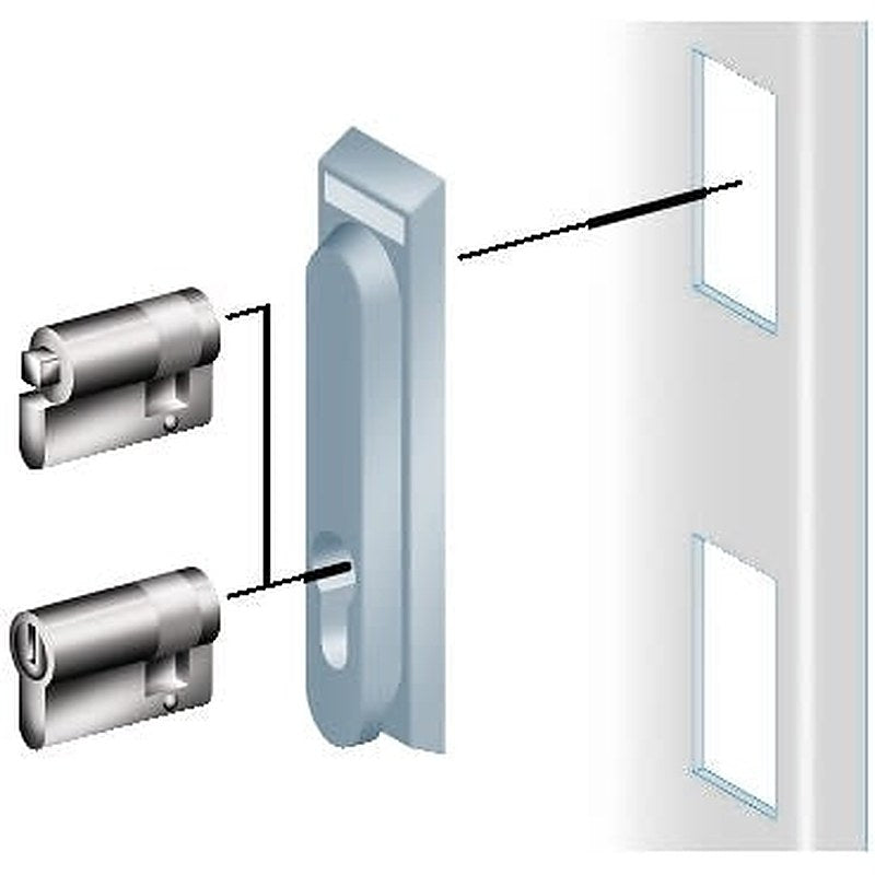 Schneider Electric Grey Stainless Steel Euro Cylinder Lock, Direct Mounting On Handle
