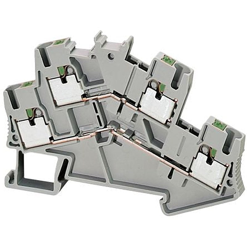Schneider Electric NSYTRP24D Linergy Series Terminal Block Grey, 2.5mm², 2-Level, Push-in, CSA