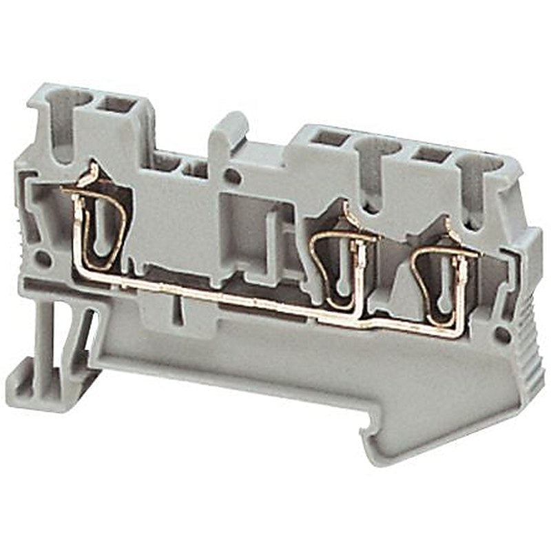 Schneider Electric NSYTRR23 Linergy TR Series Feed Through Terminal Block Grey, 2.5mm², 1-Level, Spring Terminal, ATEX