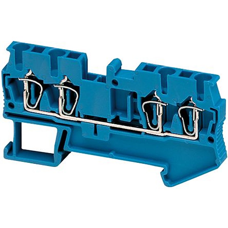Schneider Electric NSYTRR24BL Linergy TR Series Feed Through Terminal Block Blue, 2.5mm², 1-Level, Spring Terminal, ATEX