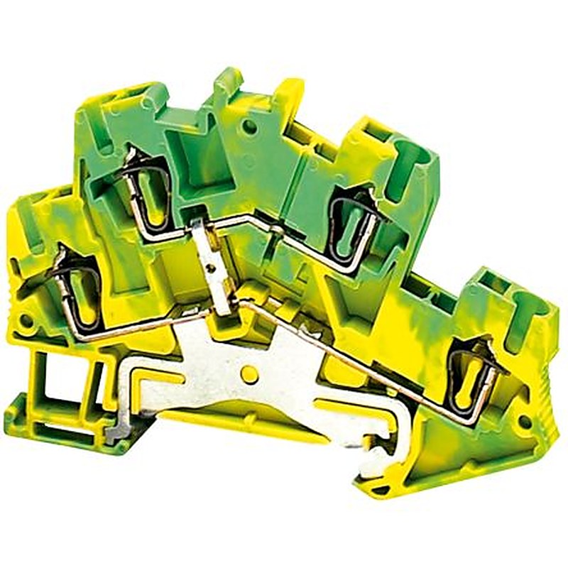 Schneider Electric 2-Way Protective earth Earth Terminal Block, 2.5mm², Spring Terminal, Polyamide 66 Housing, ATEX
