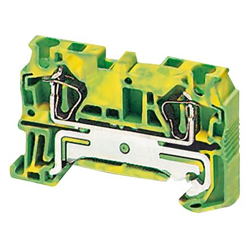Schneider Electric 2-Way Terminal Block Type Protective Earth Earth Terminal Block, 4mm², Spring Terminal, Polyamide 6