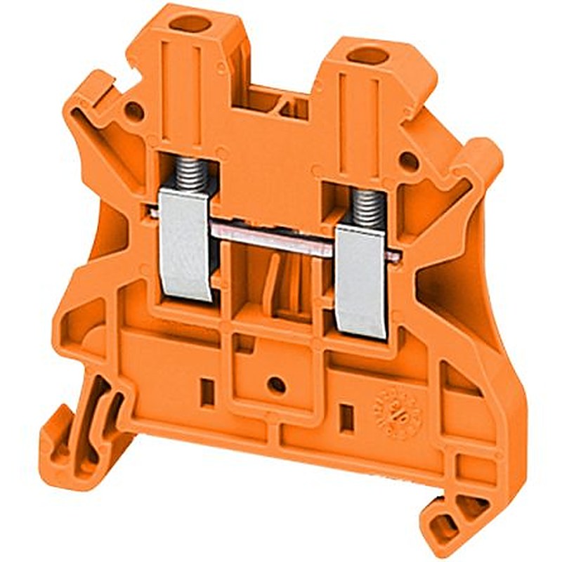 Schneider Electric NSYTRV22AR NSY Series DIN Rail Terminal Block Orange, 2.5mm², Screw