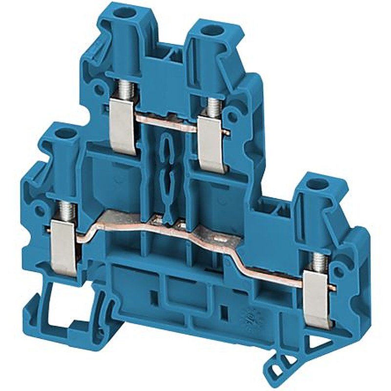 Schneider Electric NSYTRV24DBL Linergy Series Terminal Block Blue, 2.5mm², 2-Level, Screw, CSA
