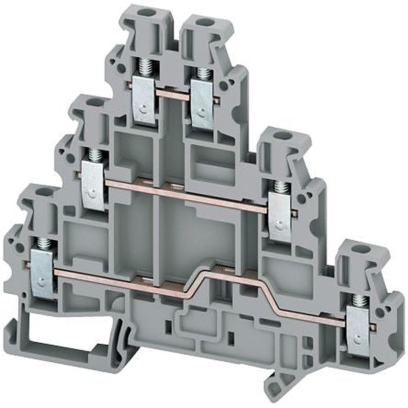 Schneider Electric NSYTRV26T Linergy TR Series DIN Rail Terminal Block Grey, 2.5mm², 3-Level, Screw