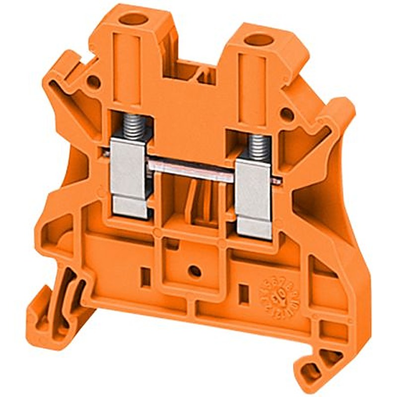 Schneider Electric NSYTRV42AR NSY Series DIN Rail Terminal Block Orange, 4mm², Screw