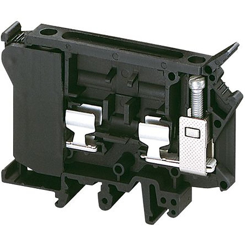 Schneider Electric NSYTRV42SF6 Linergy TR Series Fused DIN Rail Terminal Black, 16mm², 1-Level Fused, Screw