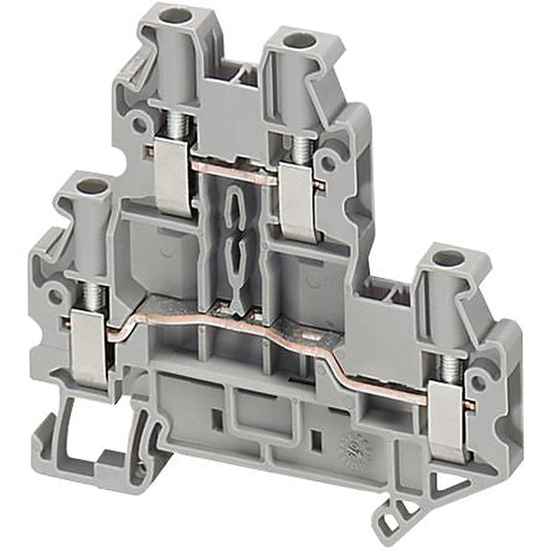 Schneider Electric NSYTRV44D Linergy TR Series DIN Rail Terminal Block Grey, 4mm², 2-Level, Screw, ATEX